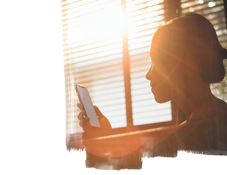 A girl using a mobile phone