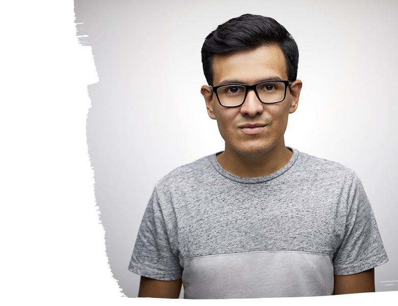 Portrait of young man wearing eyeglasses