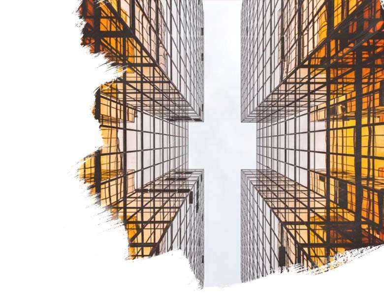 Reflection of skyscraper building