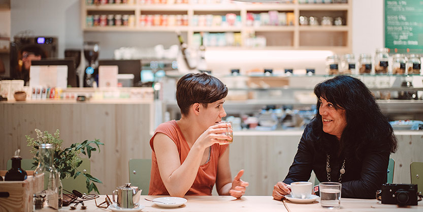 Women at cafeteria