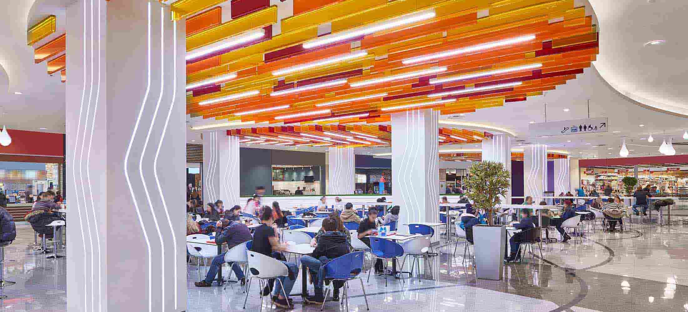 Food court in Moscow shopping mall