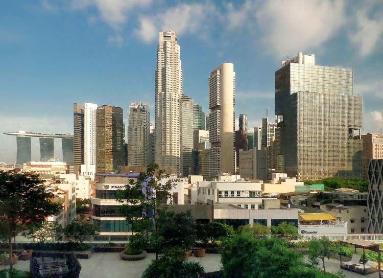 Real estate buildings in a smart city of Singapore