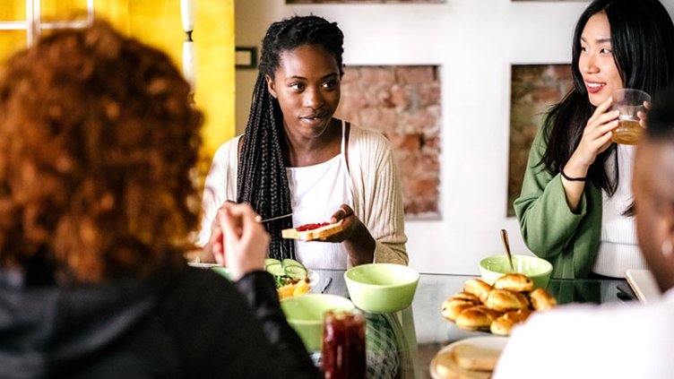 People having a food