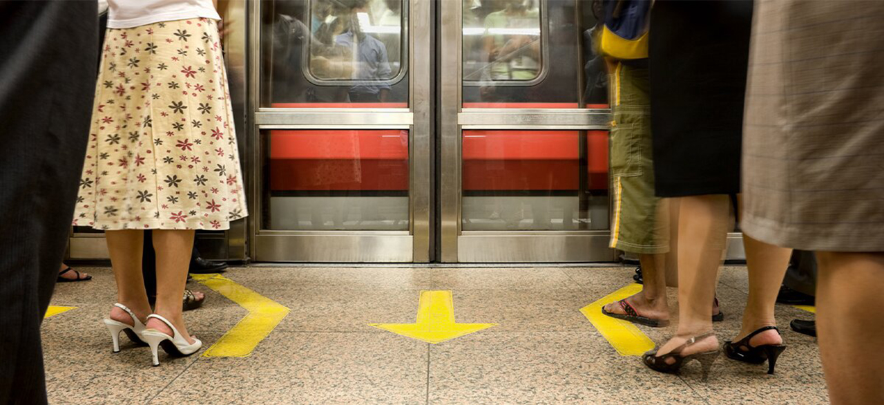 Commuters waiting for train